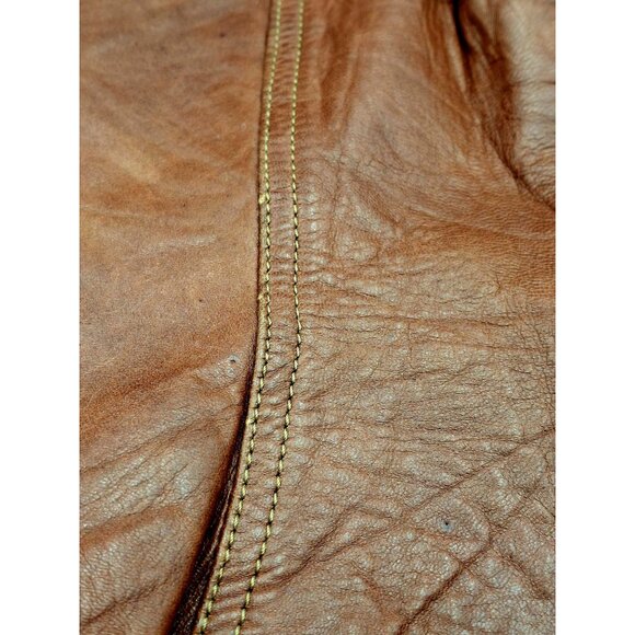 Vtg Distress kids Genuine Brown Leather Western Vest - Picture 16 of 16